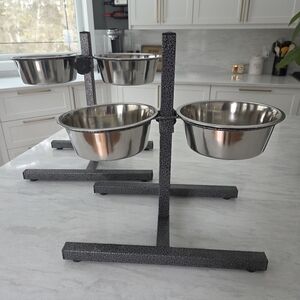 Stainless Steel Double Pet Bowl Stand